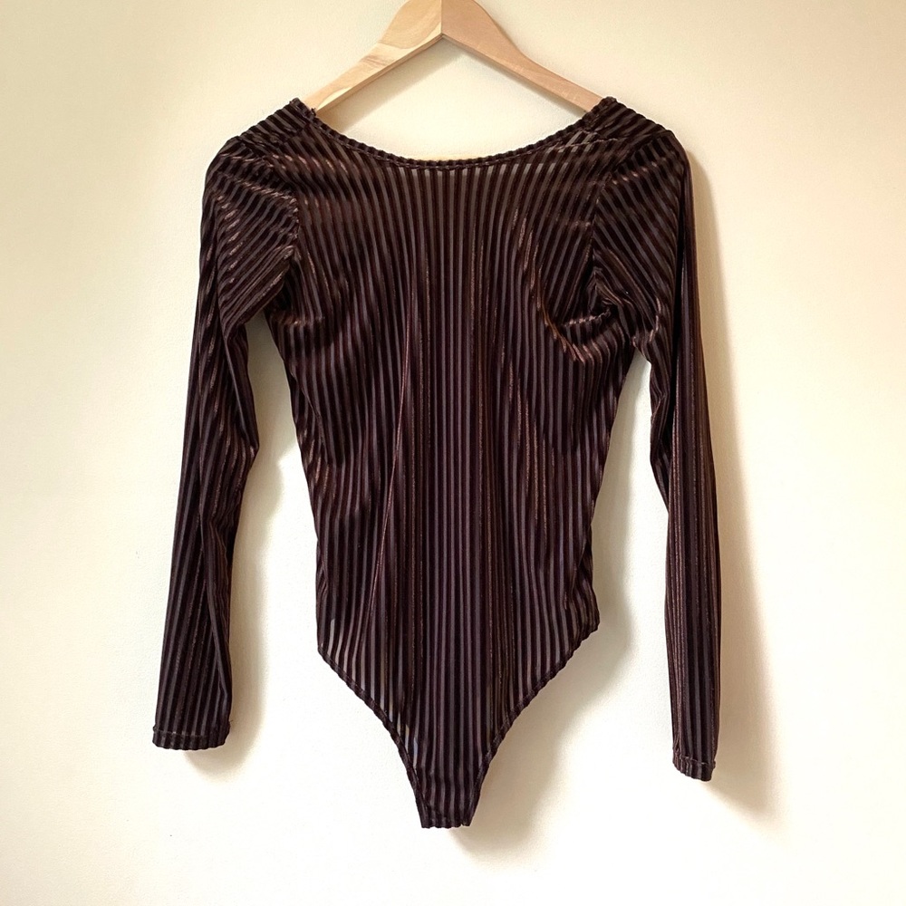 Dark Brown Velvet Body-suit